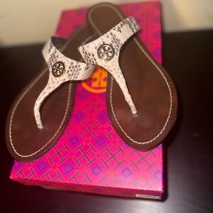 Tory Burch Gold Thong Sandals